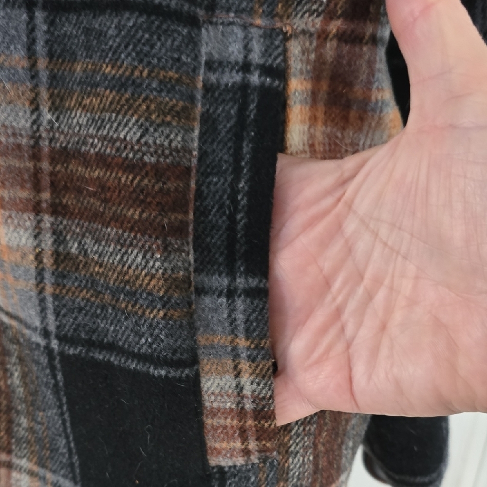 Zenana Outfitters Plaid Shirt in Black and Brown - Picture 5 of 9
